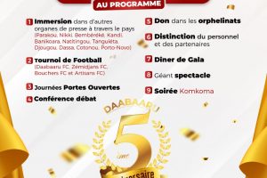 CÉLÉBRATION DE L&rsquo;AN 5 DU GROUPE DE PRESSE DAABAARU : Plusieurs activités alléchantes s&rsquo;annoncent !